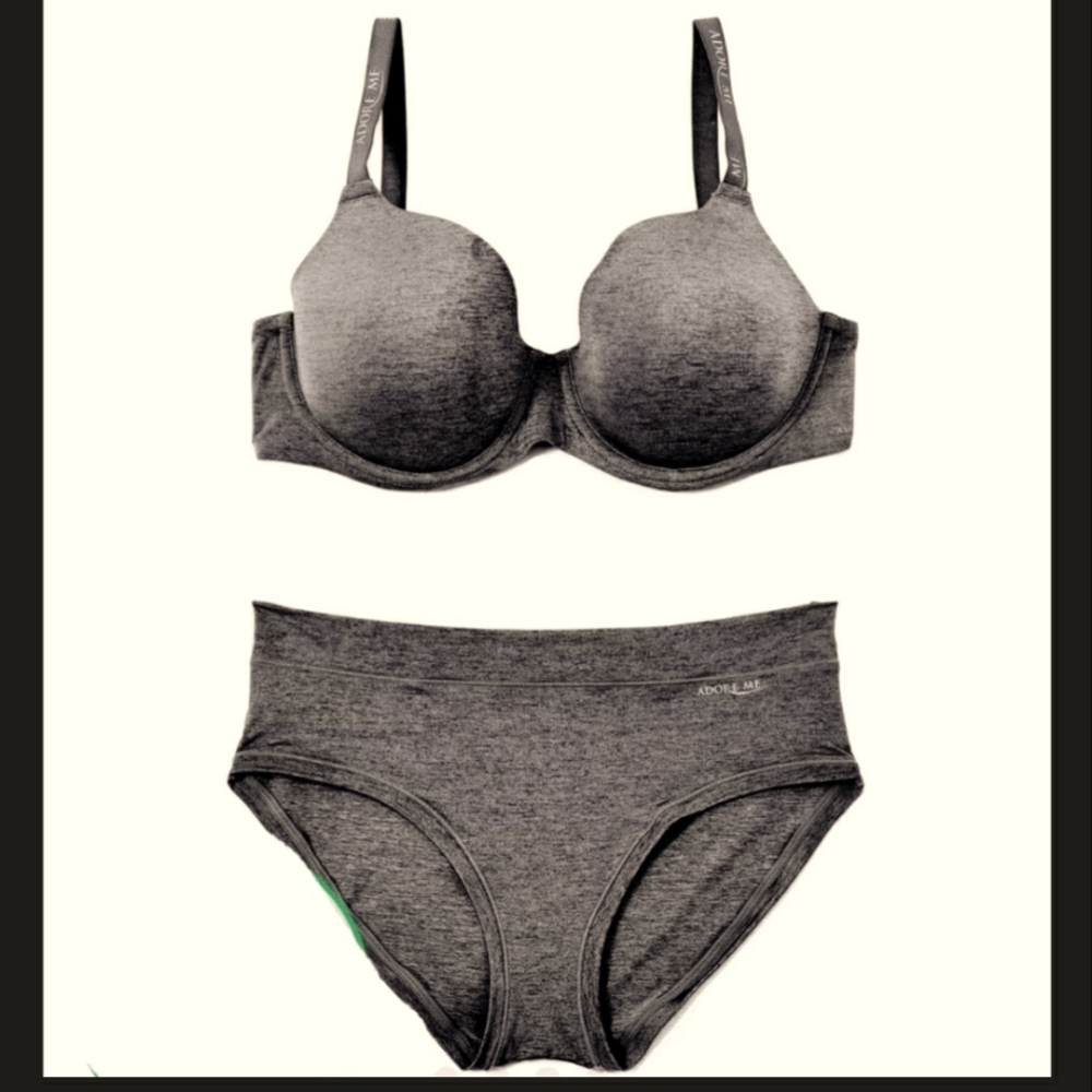 Set (2 pieces), Sport style, size bras 40DD and pantie 1X, color Gray. Wit…